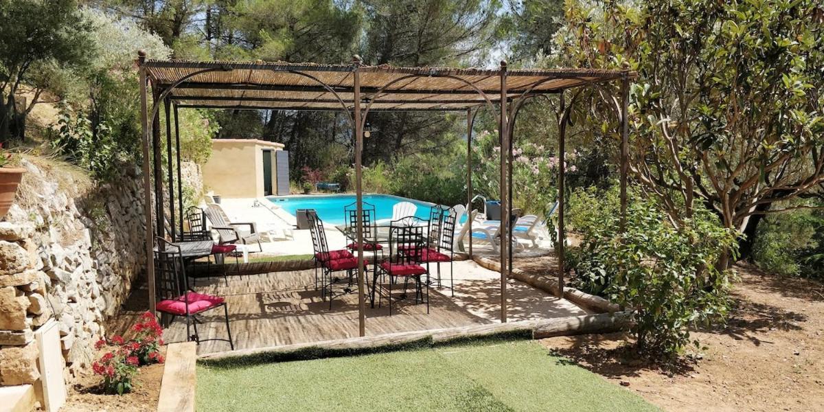 Villa CIGALONS en pleine pinède + PISCINE chauffée Auriol Esterno foto
